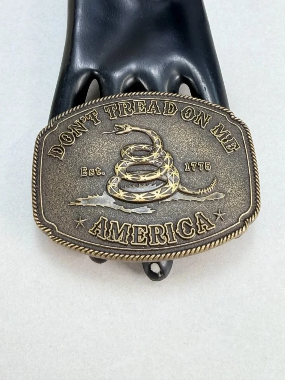 Don't Tread On Me America 1776 Gadsden Snake Patriotic Belt Buckle